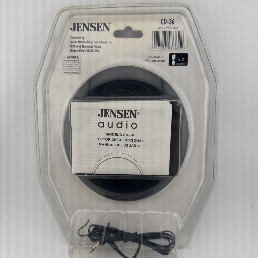 JENSEN Personal Portable Digital Audio CD Player Model CD-36