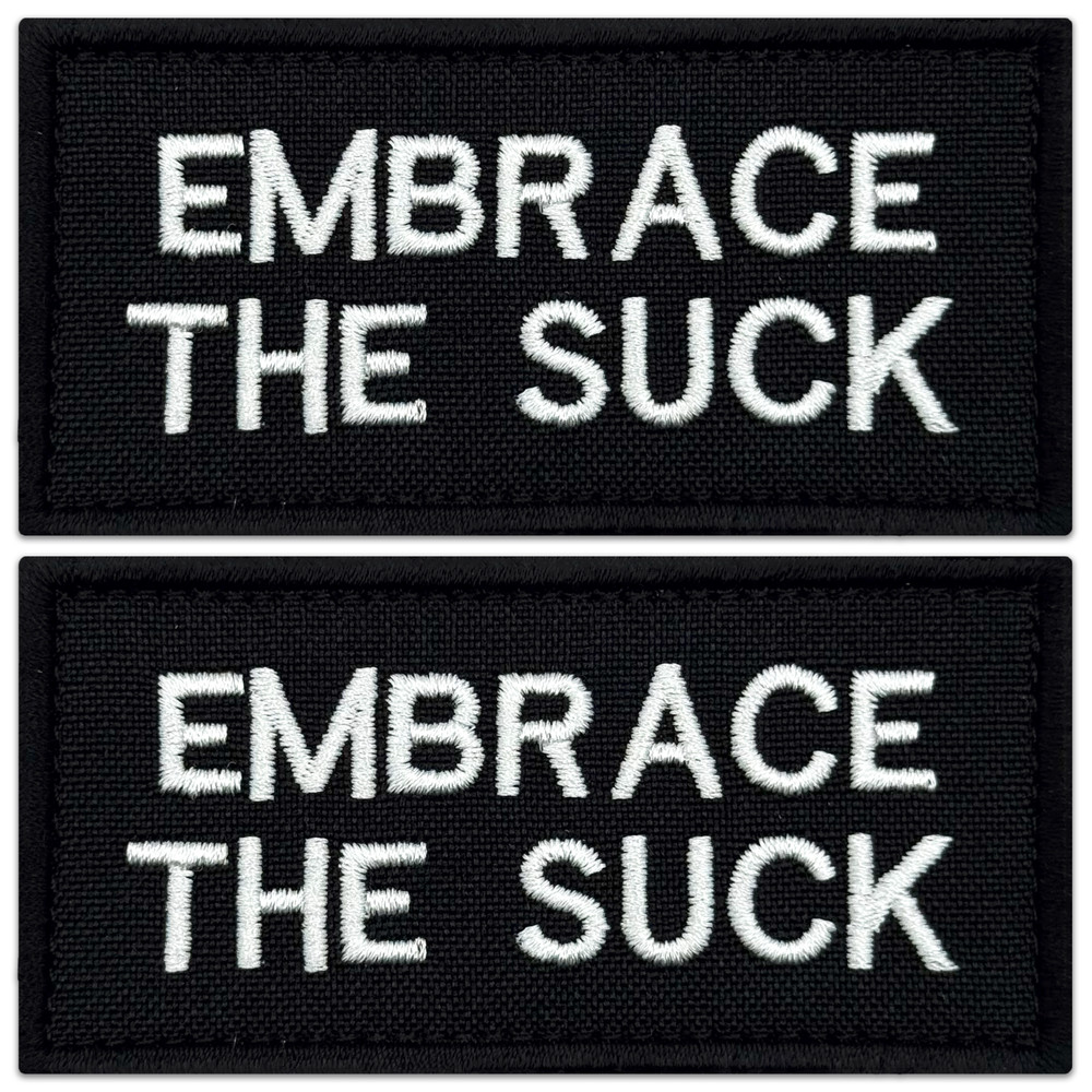 2Pcs Embrace The Suck Patch Set, Embroidered Hook and Loop