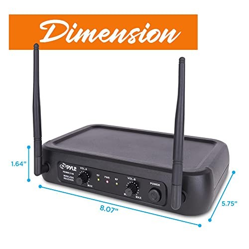 Pyle Channel Microphone System-VHF Fixed Dual Frequency Wireless Set with 2