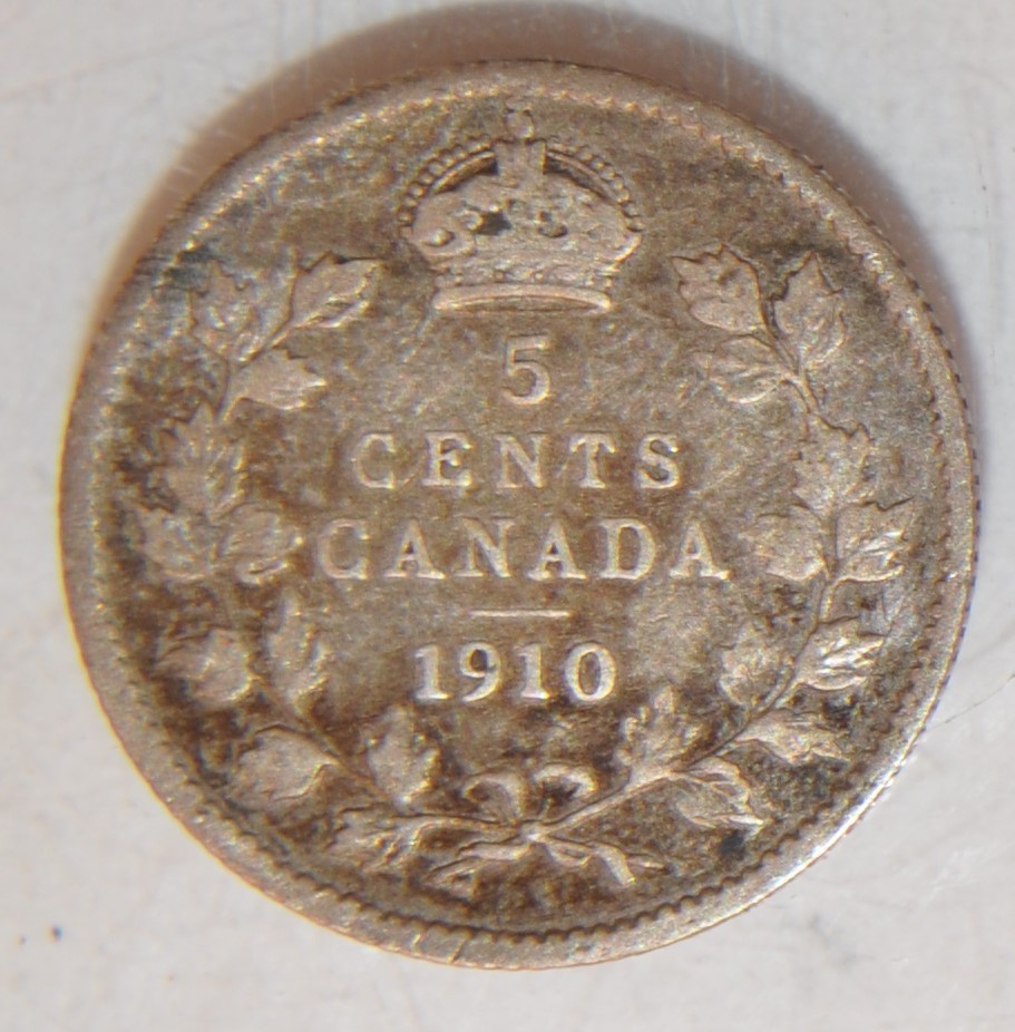 1910 Canada 5 Cent Lot 102
