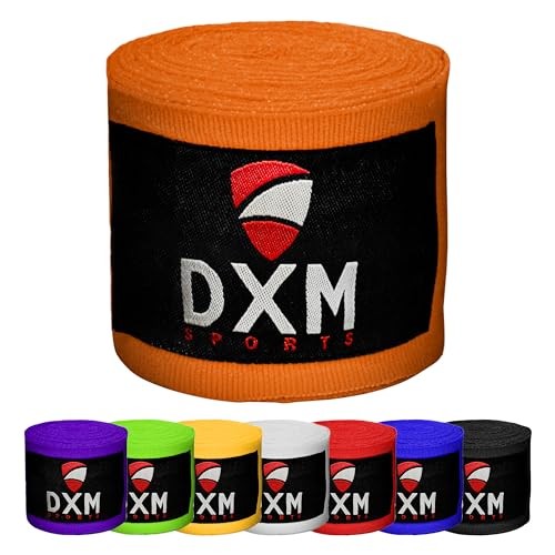 Boxing Hand Wraps Inner Gloves - 180 Inch Elasticated Thumb Loop Orange