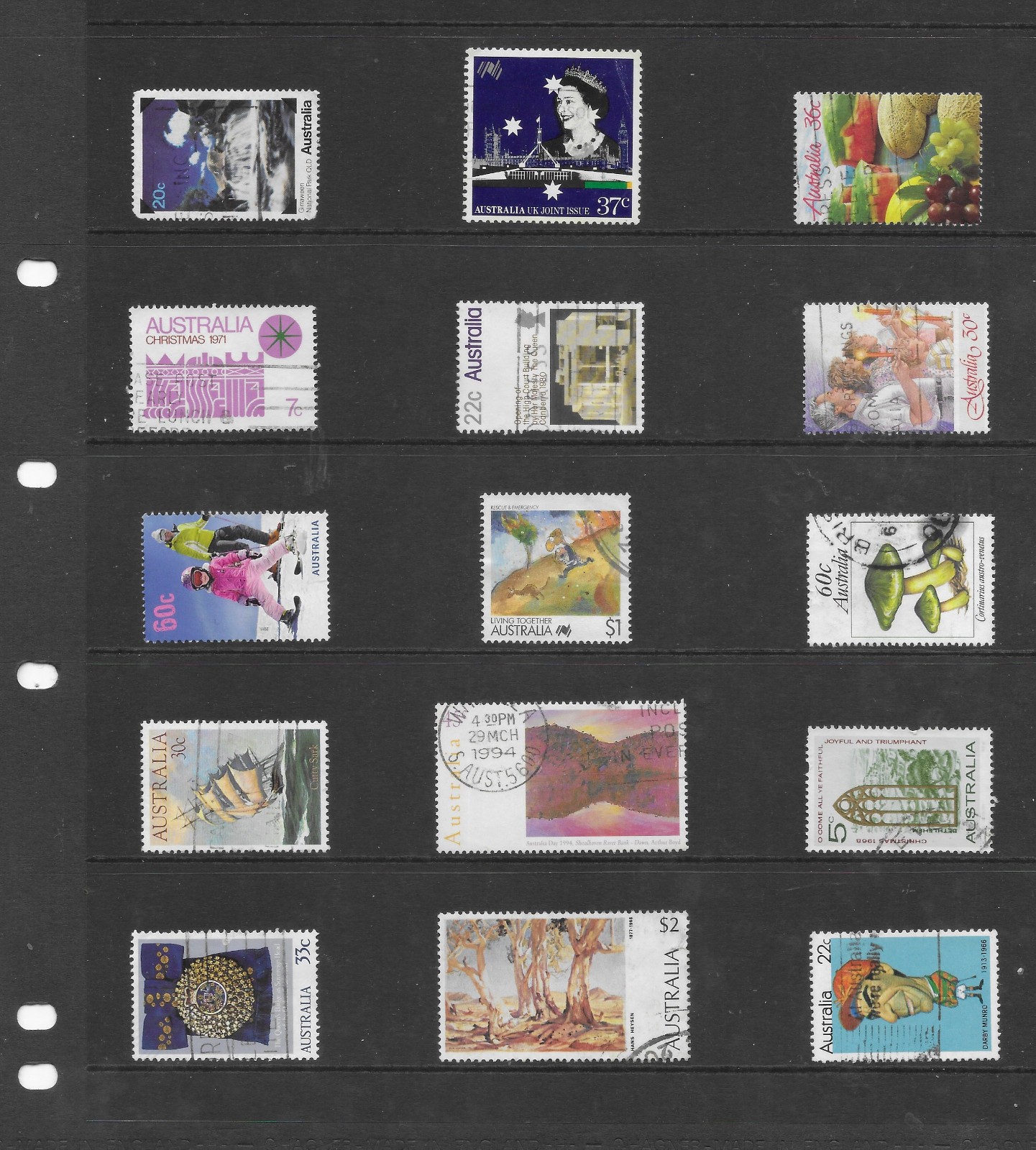 Australia 15 sheets used stamps (sheets not included)