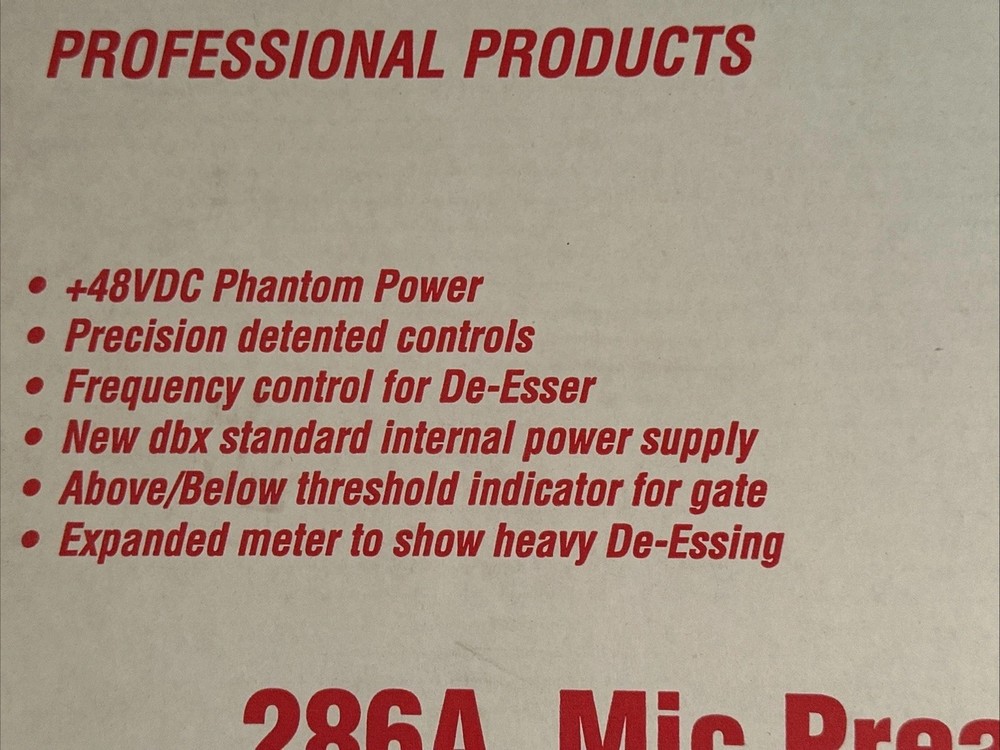 DBX | 286A Mic Preamp/Processor