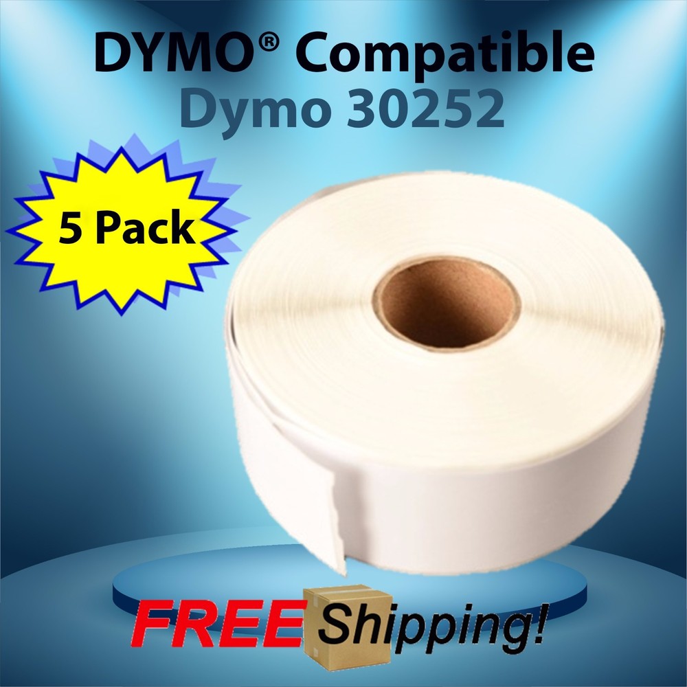 Dymo® Compatible 30252 White Rectangular Shaped Labels 5 Rolls