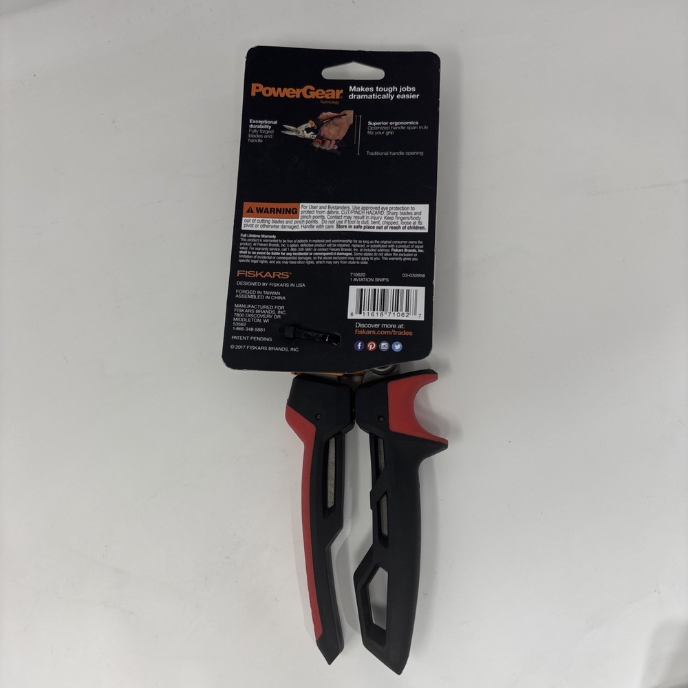 Fiskars® Pro 710620, PowerGear® Aviation Snips (Left Cut)