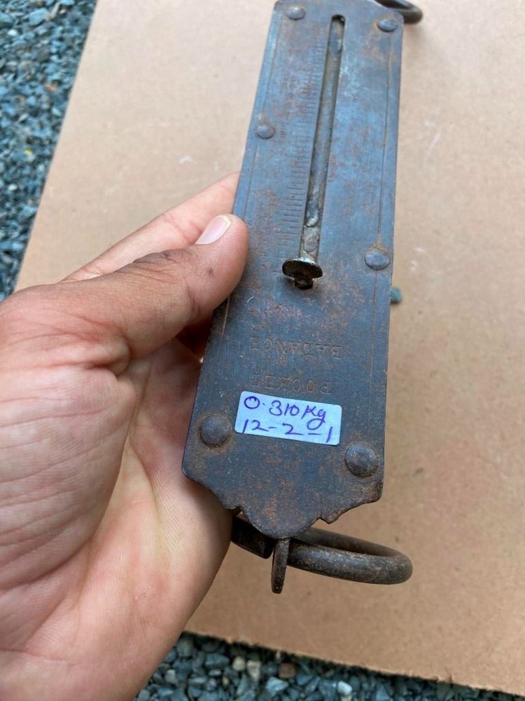Ancient Old Iron Weight Spring Balance Scale
