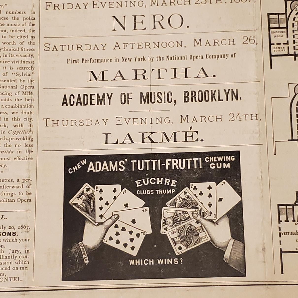 5186----1887 American Opera Programme for the Metropolitan Opera House