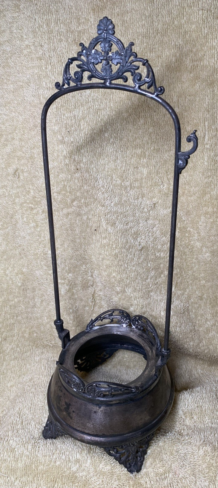 Antique Victorian Style Pickle Castor W/ Tongs Coin Dot Glass Cranberry Red