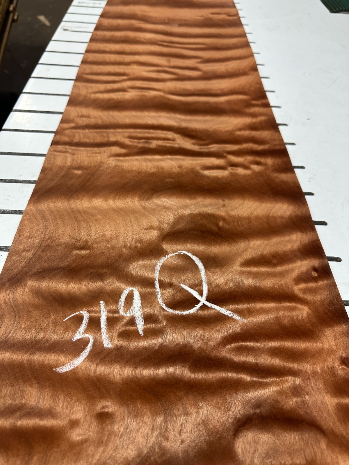 Pommele Sapele Raw Wood Veneer 2 sheets 108'' x 11'' 319Q