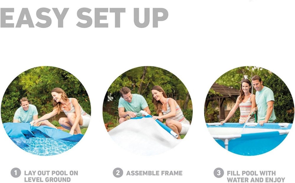 8FT Metal Frame Above Ground Pool 20in Deep Rust Resistant Easy Setup 483 Gal