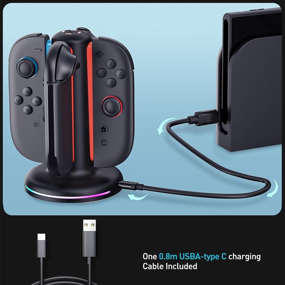 Dual-Side Magnetic Alignment System Charging Dock for Nintendo Switch 2 JoyCon 2