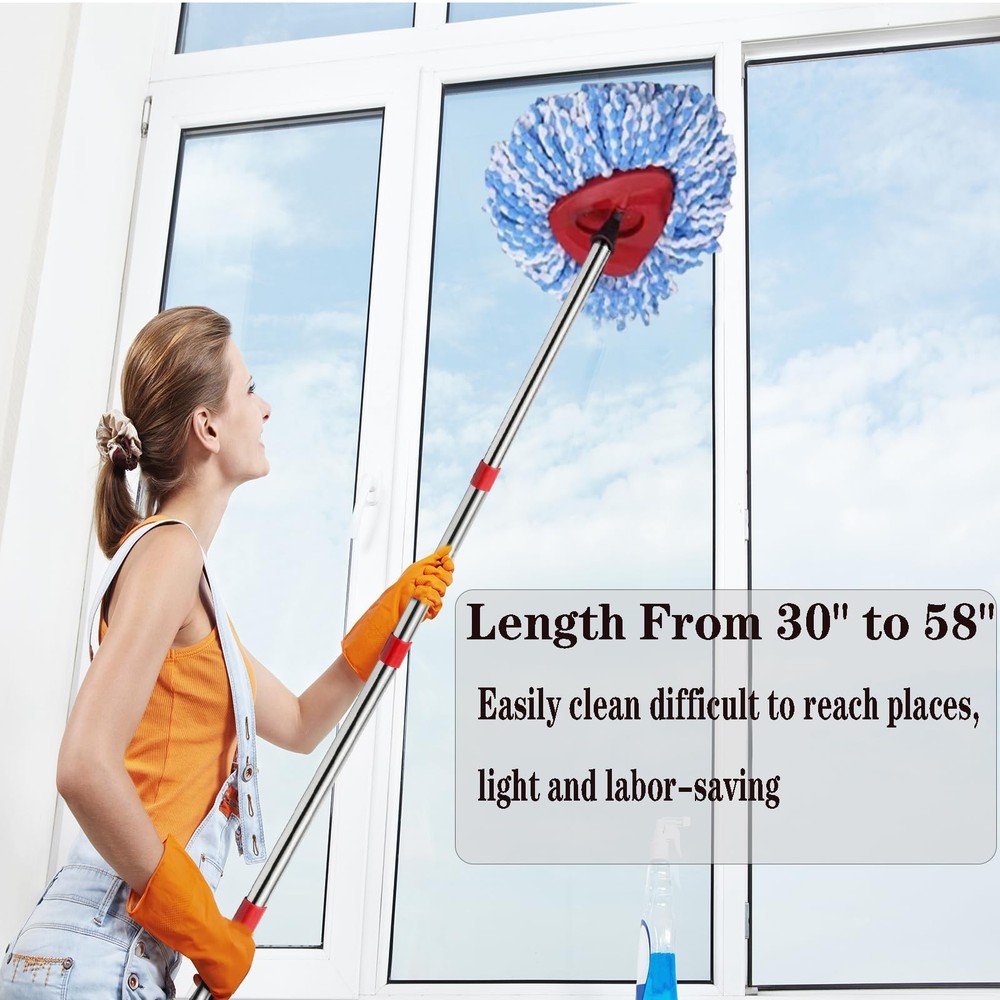 Spin Mop Replacement Handle 30" - 58" Adjustable Ocedar Compatible Screw Joint