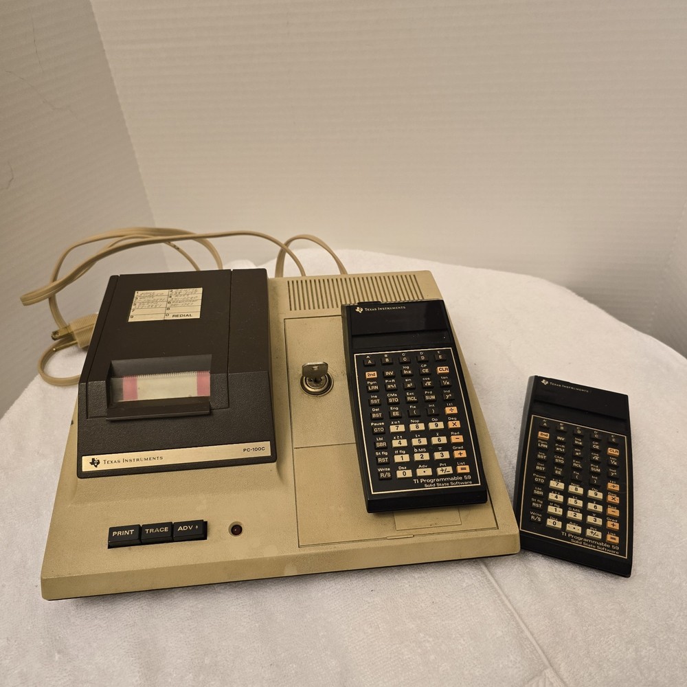 TI-59 & PC-100C Printer Station Vintage Calculators TECH TESTED Working
