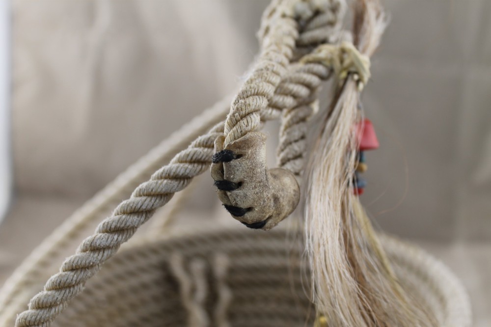 Handmade Lariat Lasso Rope Basket Signed