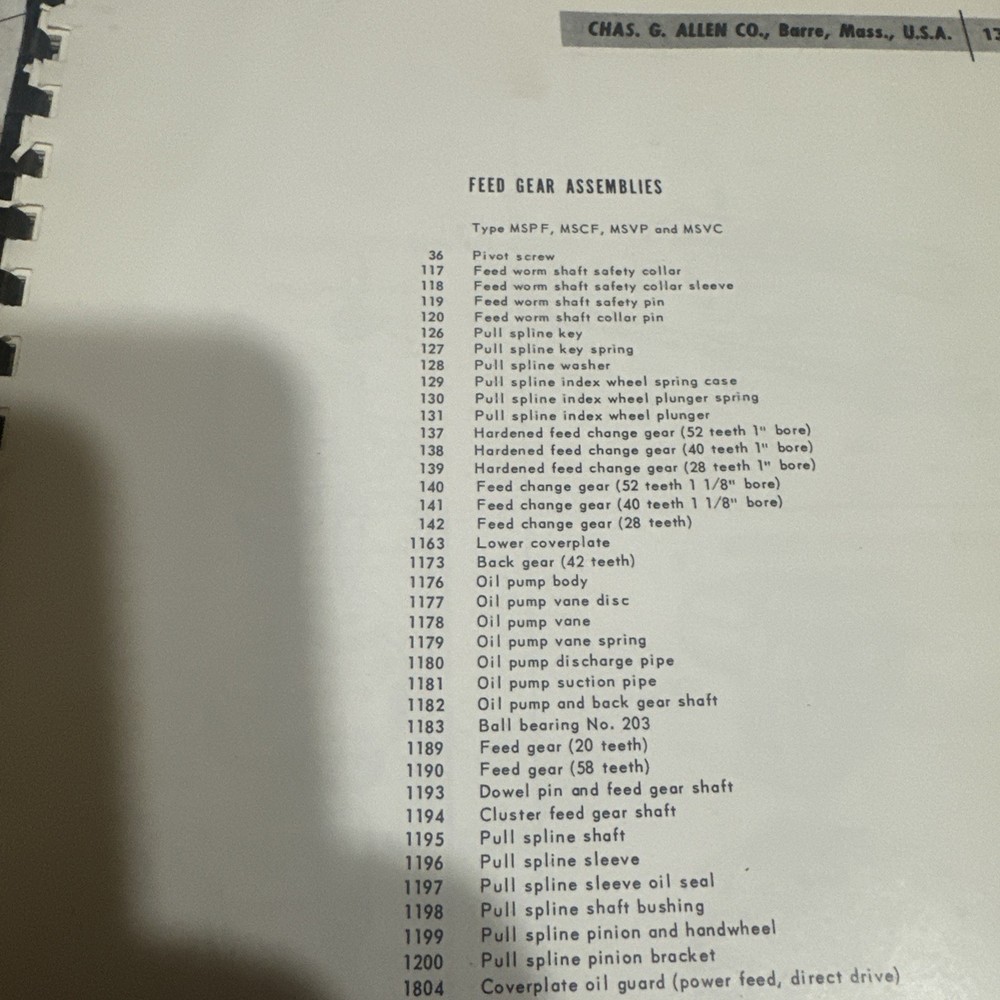 Chas G Allen Co. Manual Book