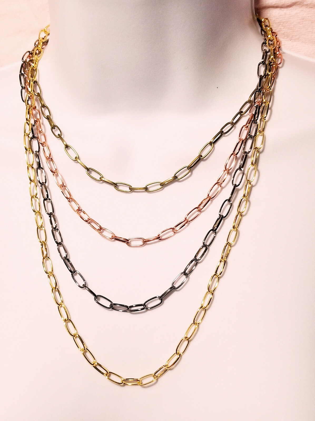 Paper Clip Chains Silver Gold Gunmetal Copper Bronze Rose 5mm x 10mm layering