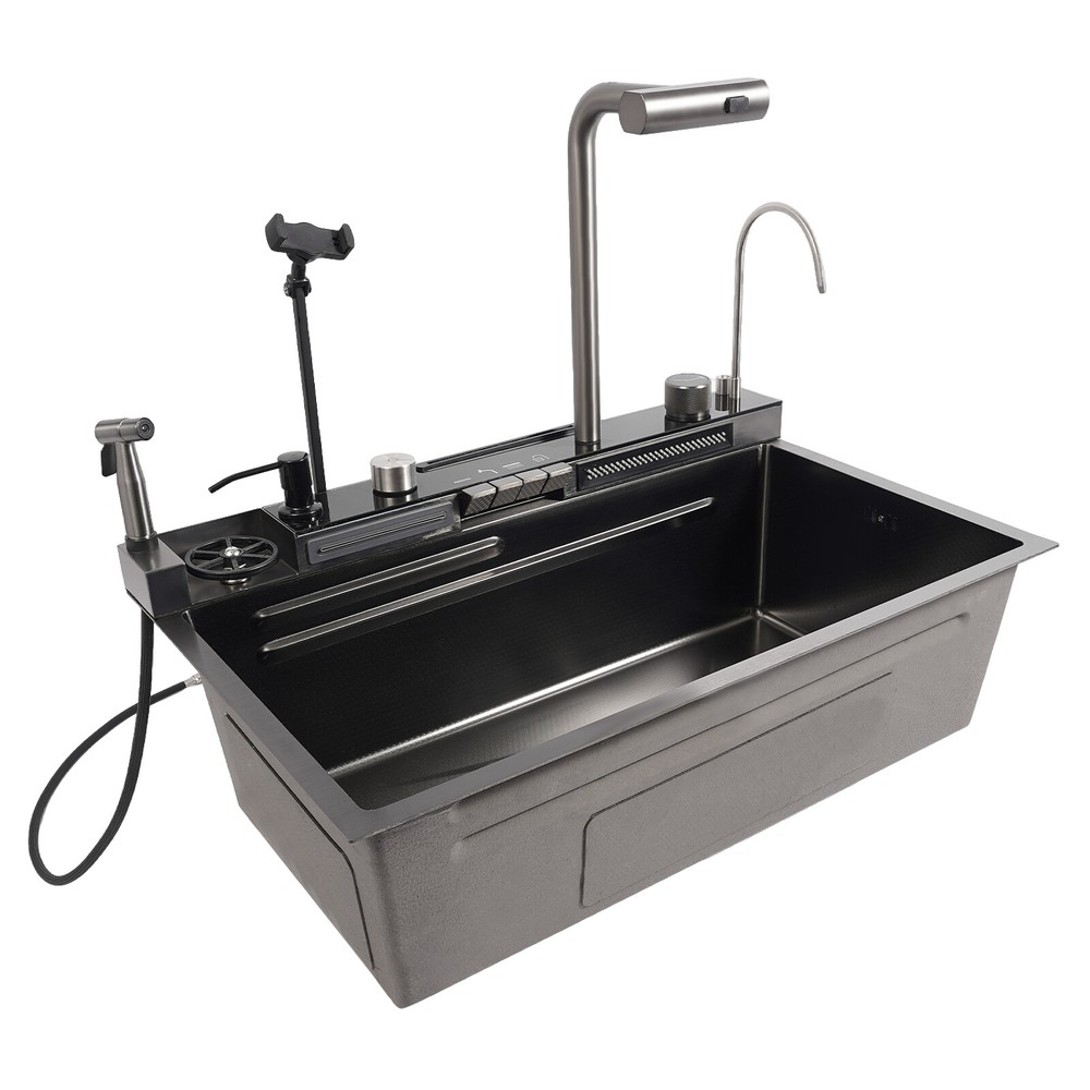 Sink Kitchen Sink Digital Display Stainless Steel Sink Kitchen Sink Rectangular