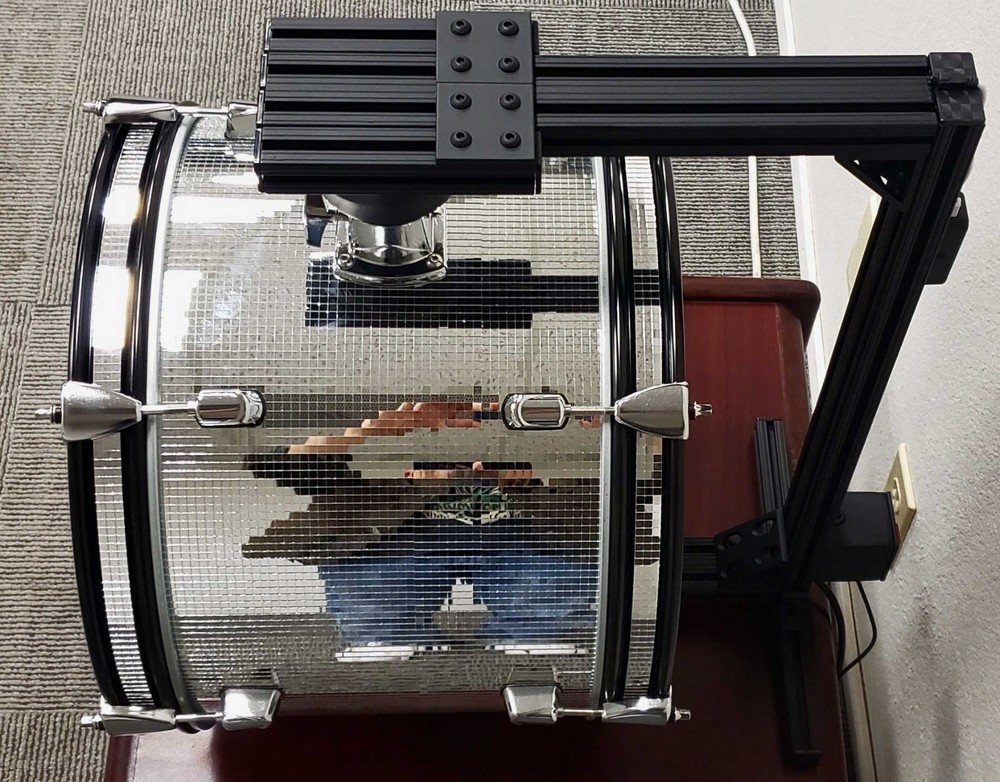 KISS Rotating Drum Display, Double Sided, Internal LED Lighting + Remote Control