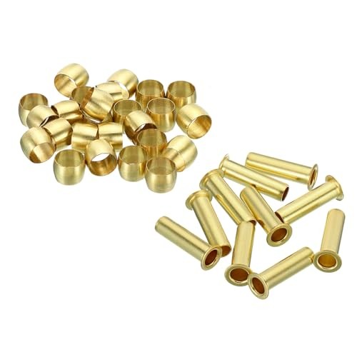 60 Pcs Brass Ferrule & Insert Fitting, Compression Sleeves Ferrule Hose
