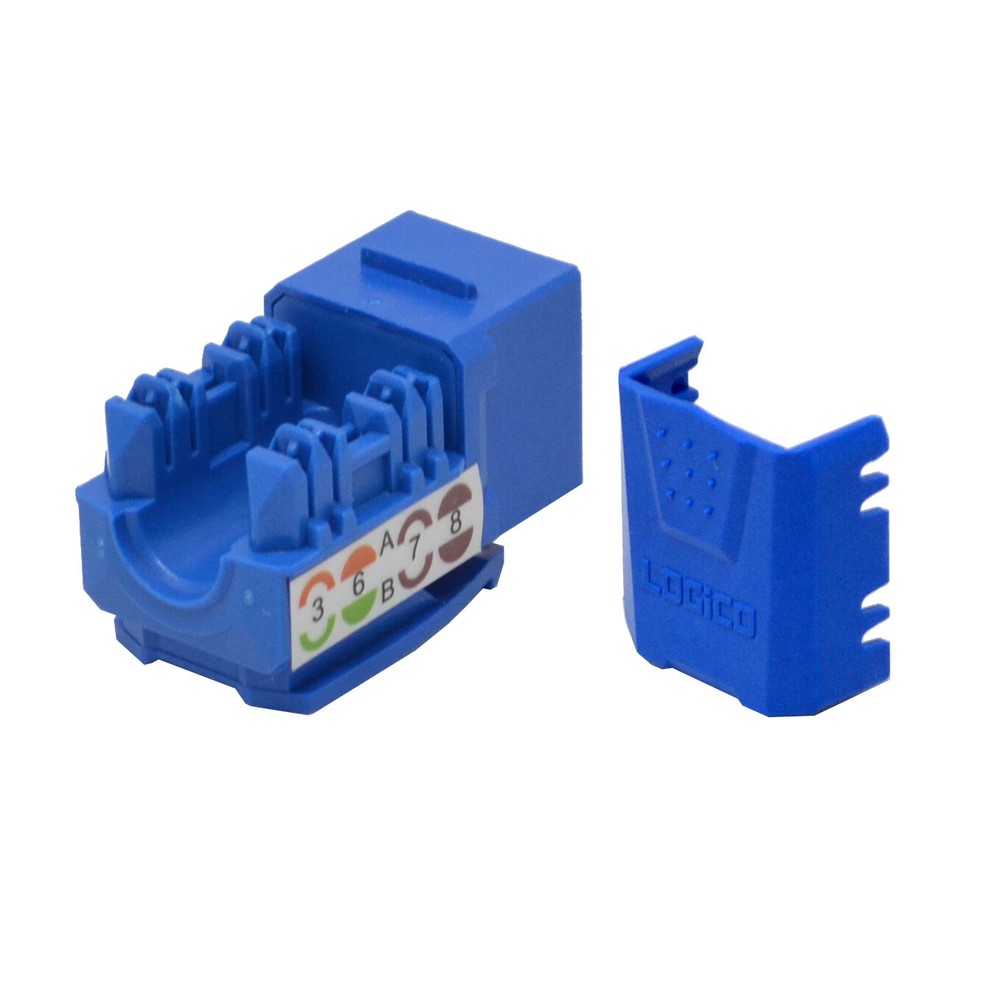 Logico Cat6a Keystone Jack Punch Down Blue Wholesale
