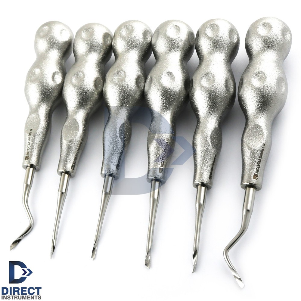 6Pcs Set Dental Twist Point Root Elevators Luxating Tooth Extraction Surgical CE