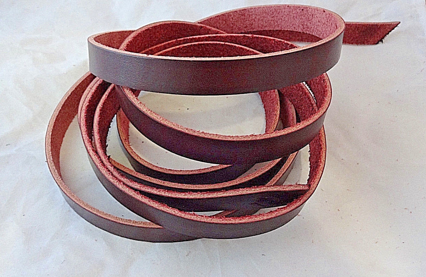 Leather Rein Strap Hermann Oak Burgundy Latigo Repair Horse Tack 8oz Level Braid