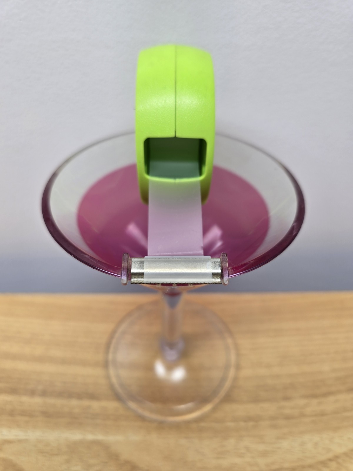 Scotch Tape Dispenser Pink Martini Glass & Lime Cocktail Cosmo Pen Holder