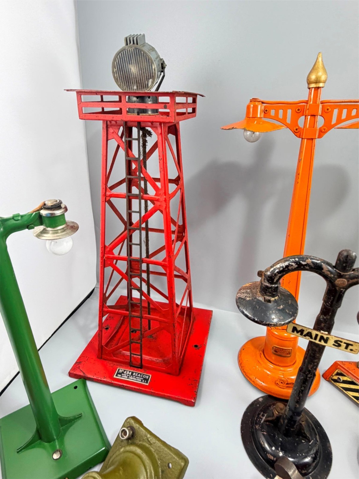 Assorted Lot of 33 O Gauge Lamp Posts Railroad Crossing Gate Bumper Etc.. AS IS