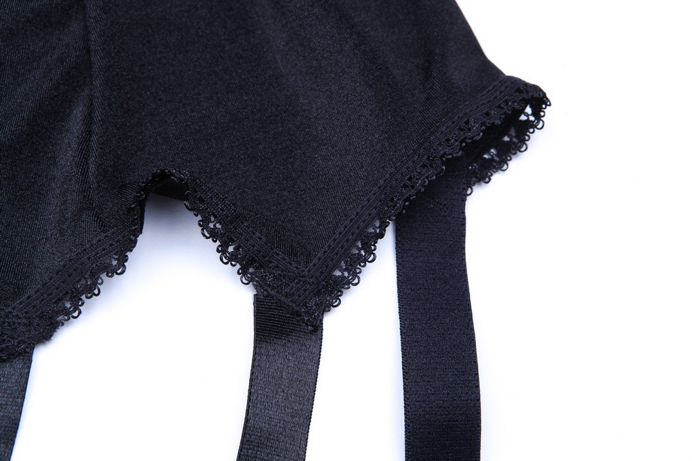 Allacki Floral Lace Panel Garter Belts Retro Court Style 6 Straps Suspender