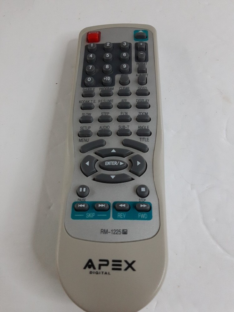 🌴 APEX RM1225 DVD Remote Control Tested/Working (BNI)
