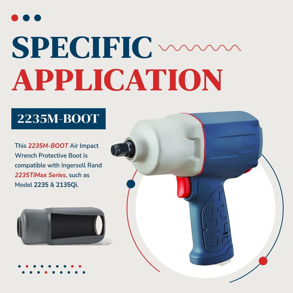 Replace 2235M-BOOT Air Impact Wrench Protective Boot for 2235TiMax Series, Grey