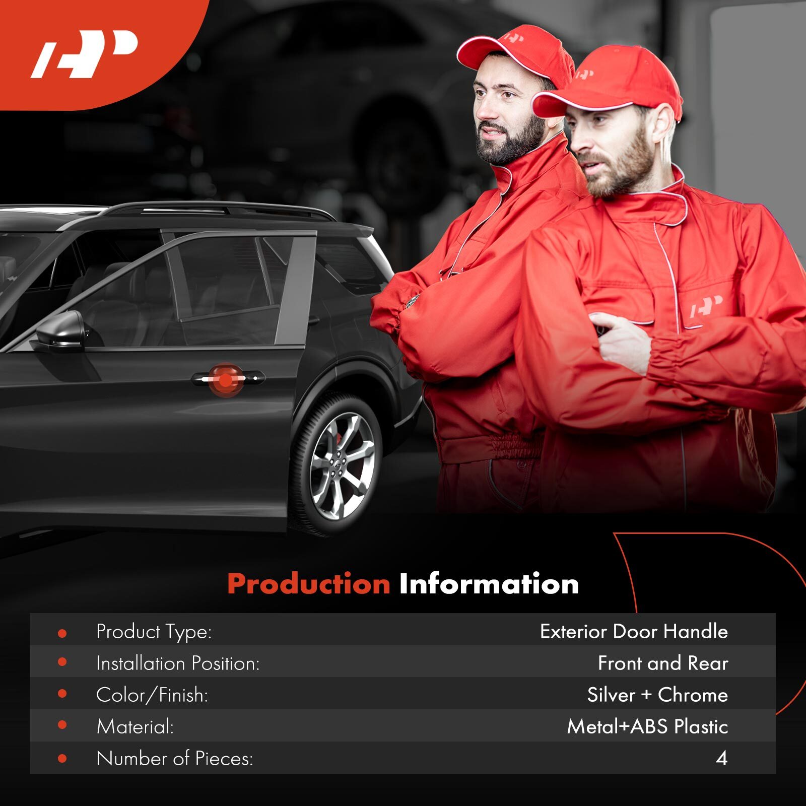 4x Chrome Exterior Door Handle Front &Rear for Chevy Silverado 1500 GMC Cadillac