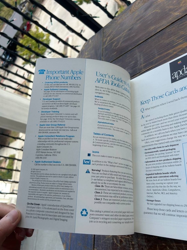 Apple APDA Tools Catalog Feb 1992 Vintage Macintosh Developer Book