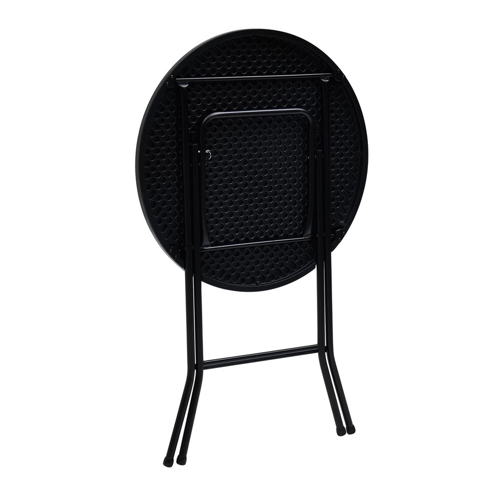 31" Round High-Top Folding Table, Black