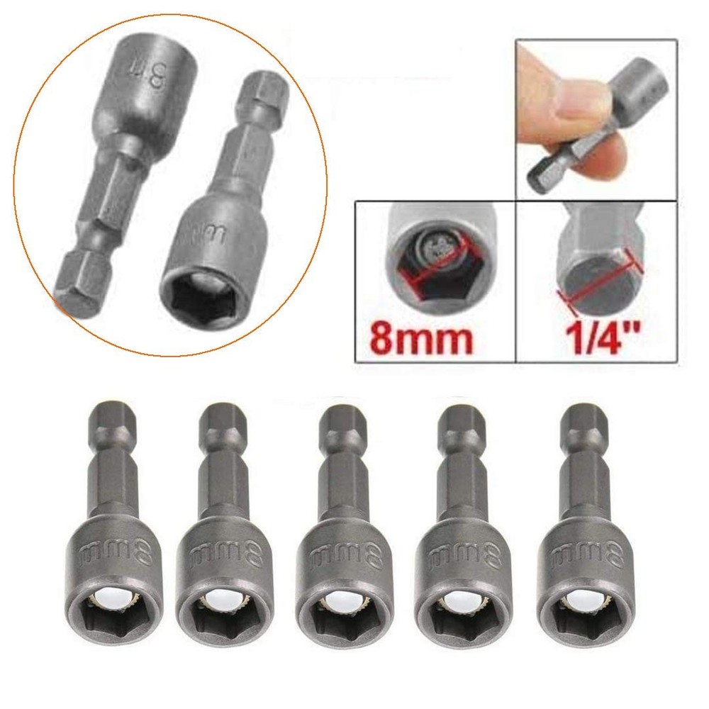 5/16" Nut Driver Drill Bit Set, 10 PCS Hex Magnetic Impact Nut Setter Socket ...