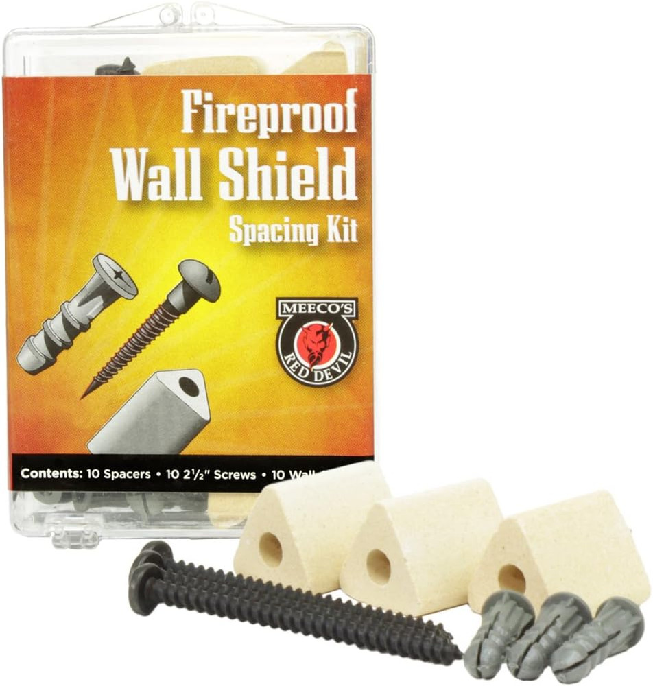 5700 Wall Shield Spacing Kit - Fireproof, Includes 10 Ceramic Spacers, 10 Wall P