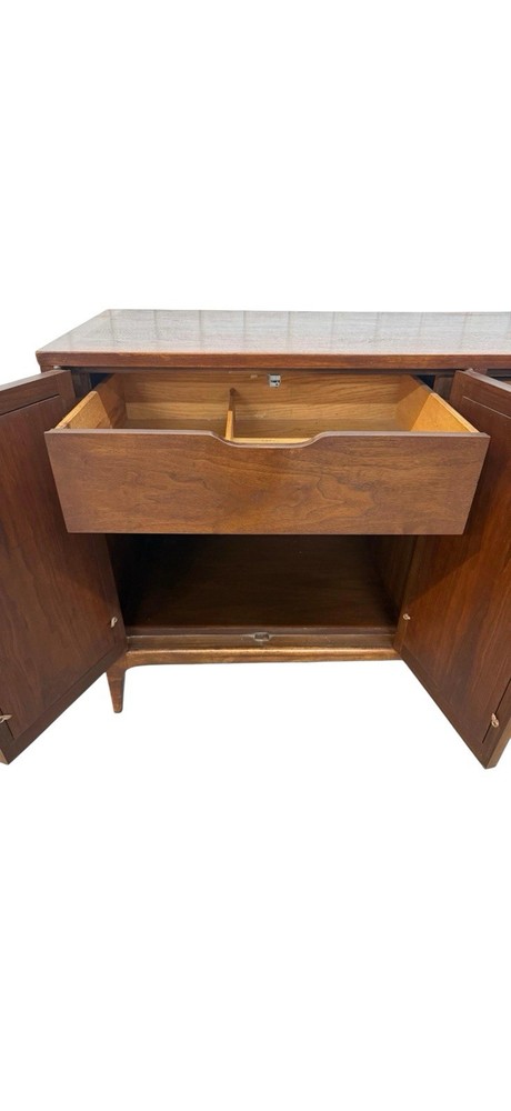 Mid-Century Modern Lane Rhythm Walnut & Cane Sideboard - REFINISHED