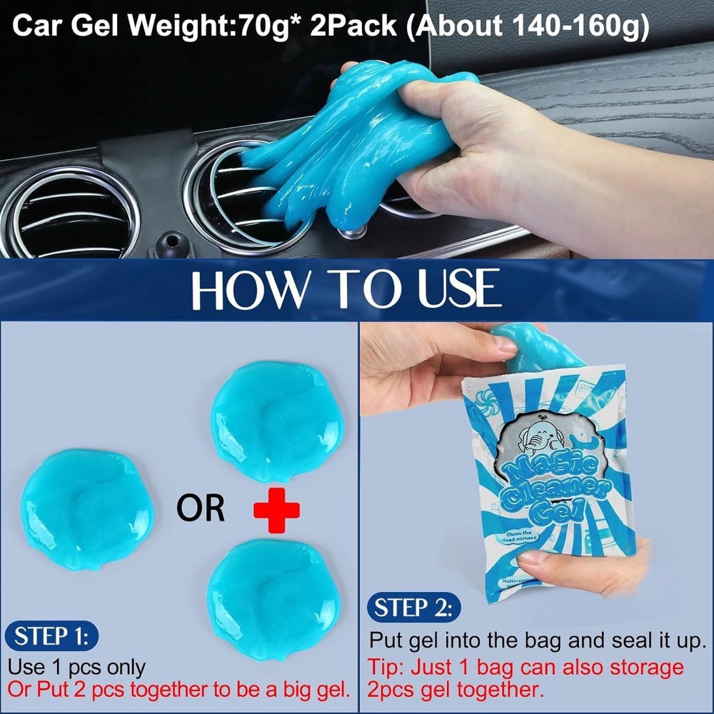 Soft Touch Car Interior Duster Brush - Anti-Scratch Cleaning Gel Kit Essentials