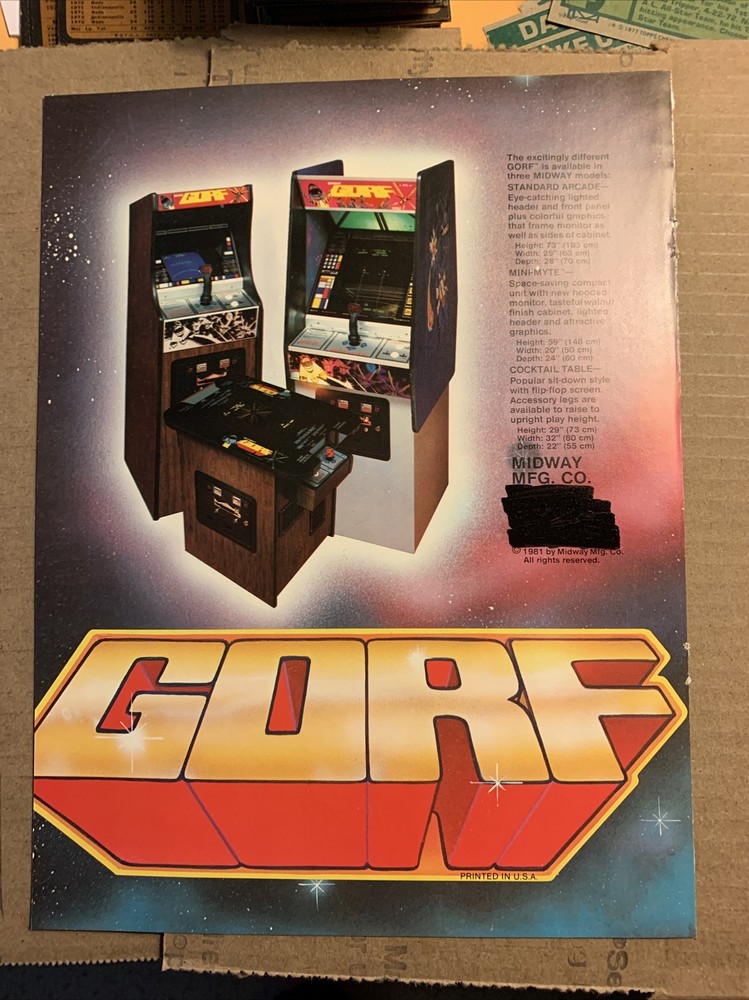 original ad 11- 8.5'' Gorf Midway ARCADE GAME FLYER