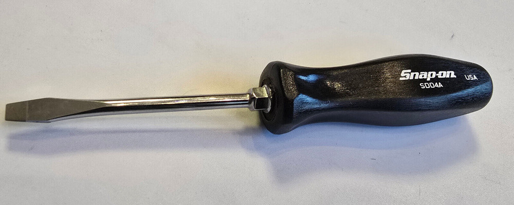 New Snap-on ™ Tools BLACK Plastic Hard Handle 1/4" Flat Head Screwdriver SDD4A
