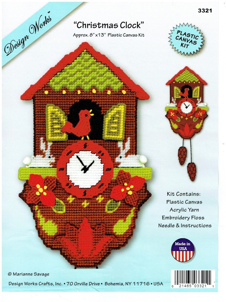 CHRISTMAS CLOCK WALL HANGING  plastic canvas  PATTERN (#TF0176)