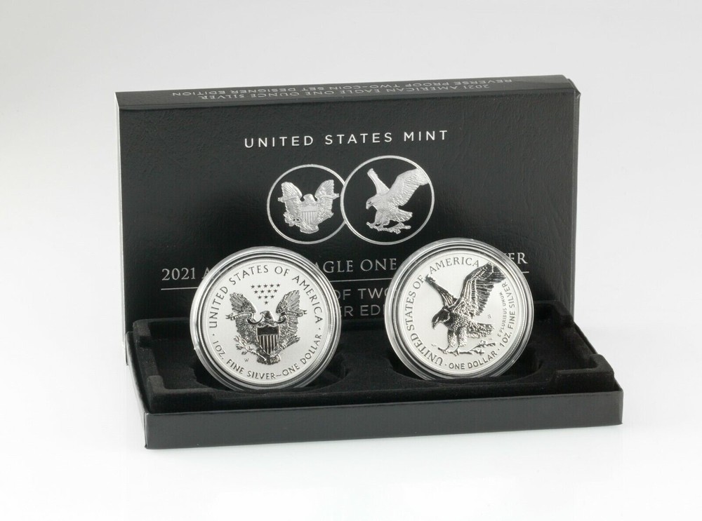 2021 Two-Coin Set Designer Edition American Eagle Silver Reverse Proof Set