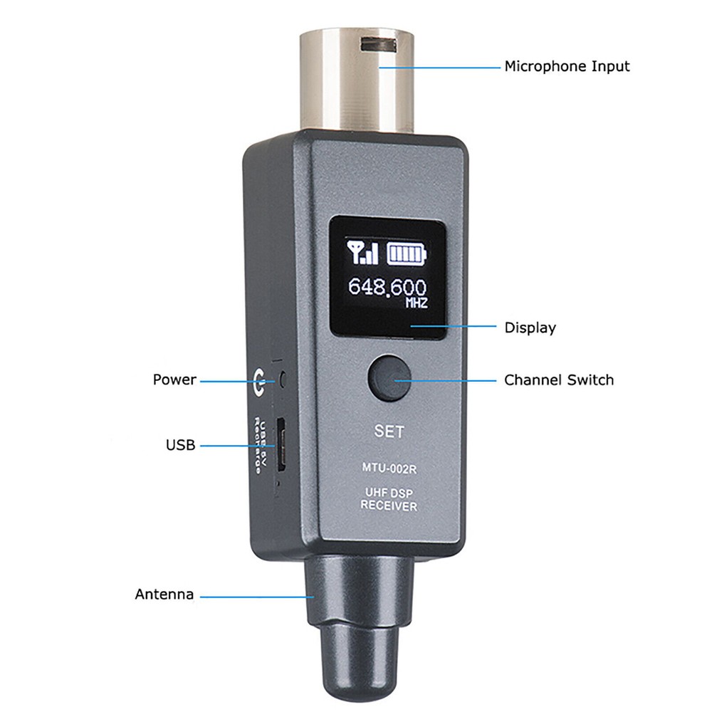U3 Charging System Transmitter Bluetooth Receiver for Dynamic Microphone