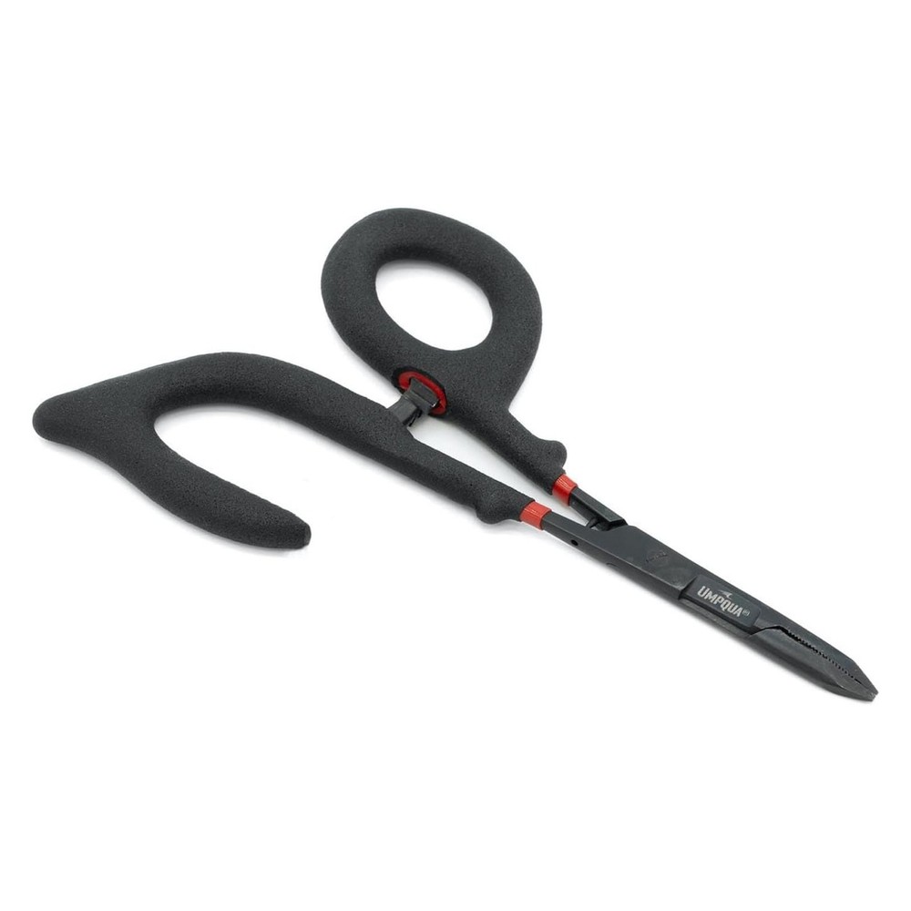 UMPQUA Rivergrip PS 6in Open Black Scissors/Forceps (33175)