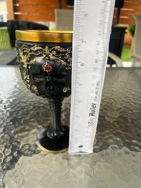 Gothic Noir Skull Goblet