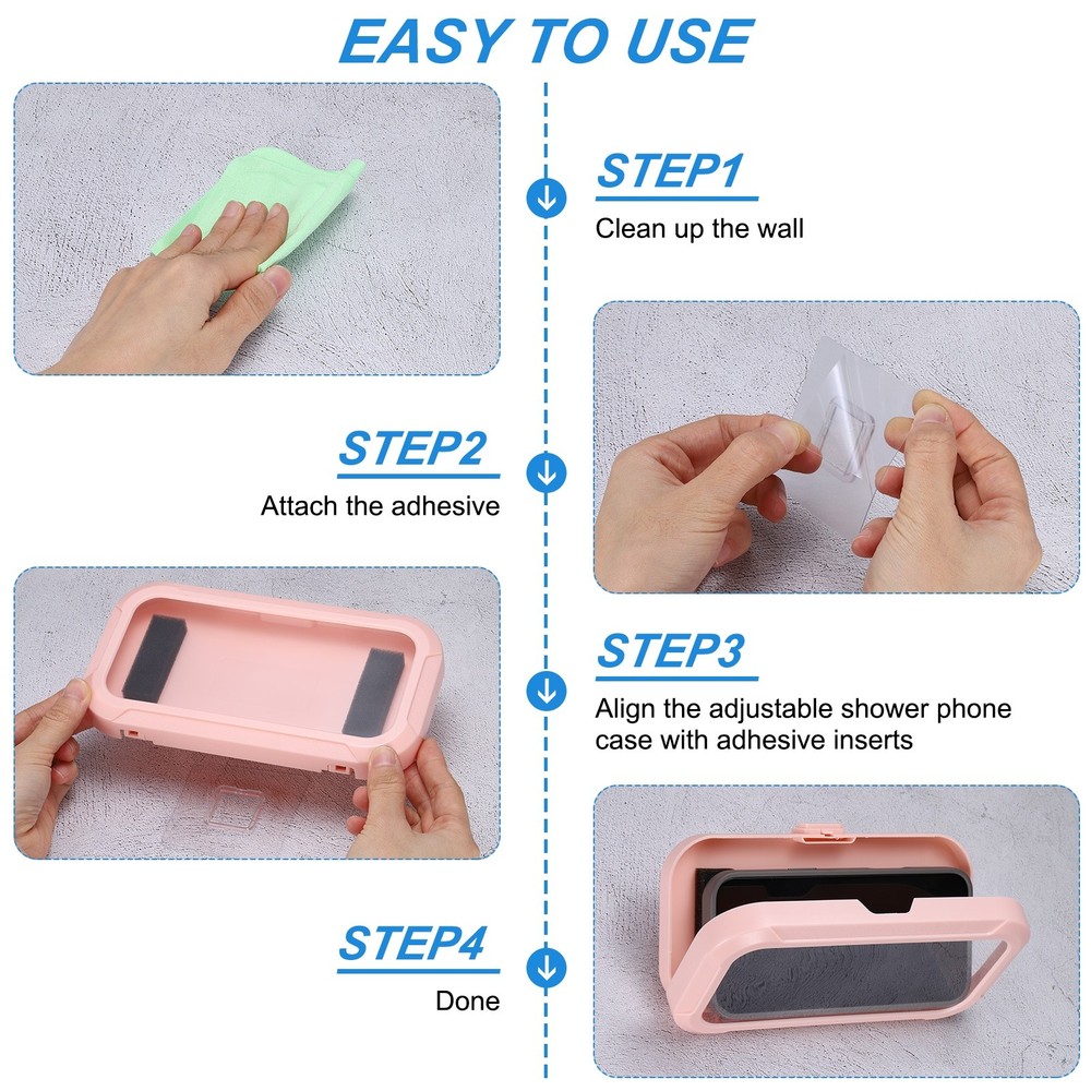 Retractable Adjustable Shower Phone Holder with Electroplating Frame Green