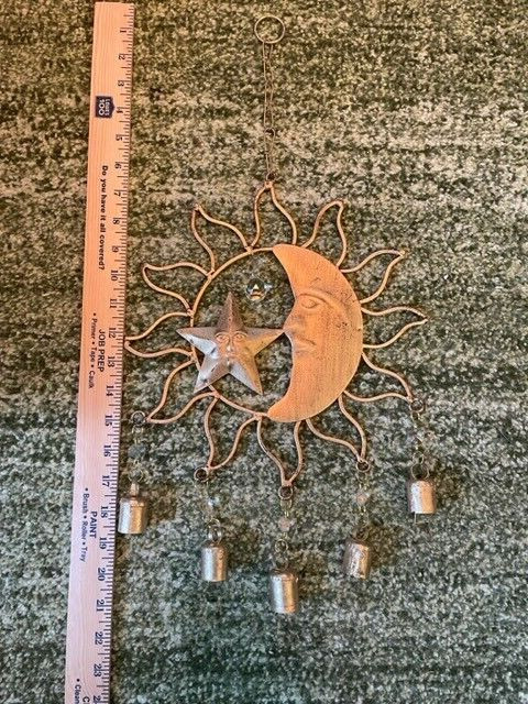 Wind Chime - Large Brass Sun-Moon-Star - The Trilogy