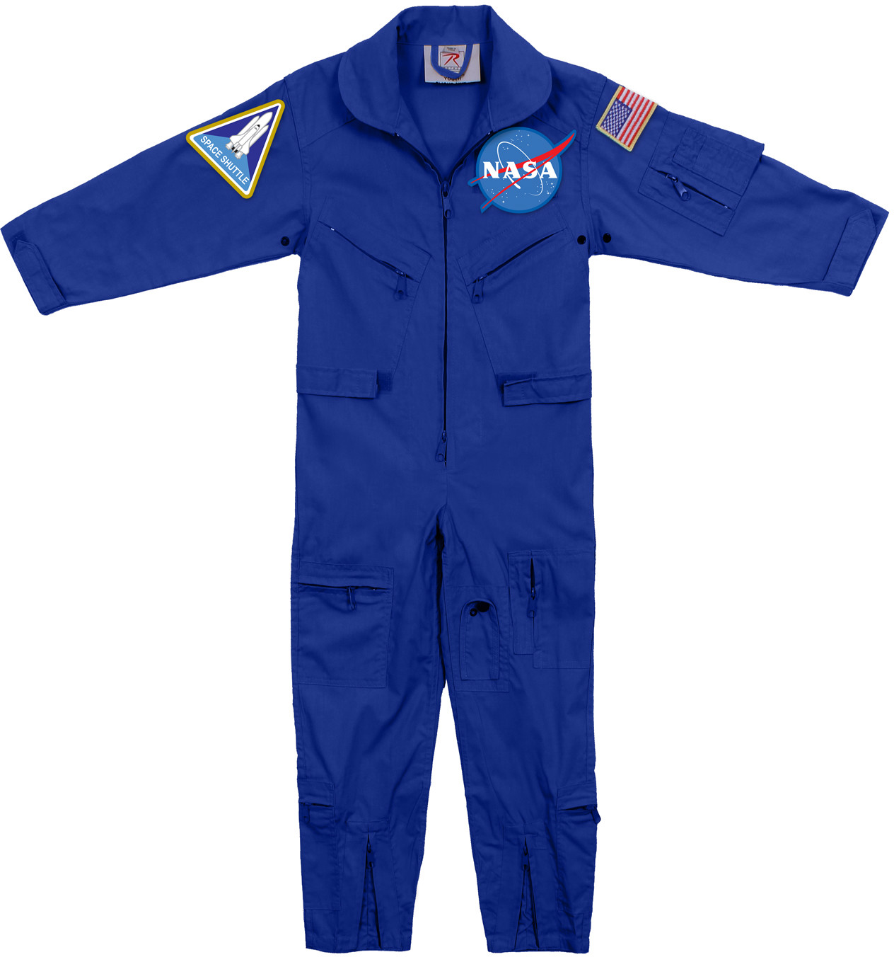Kids Blue NASA Space Camp Flight Suit, Aviator Coveralls Air Force Jumpsuit