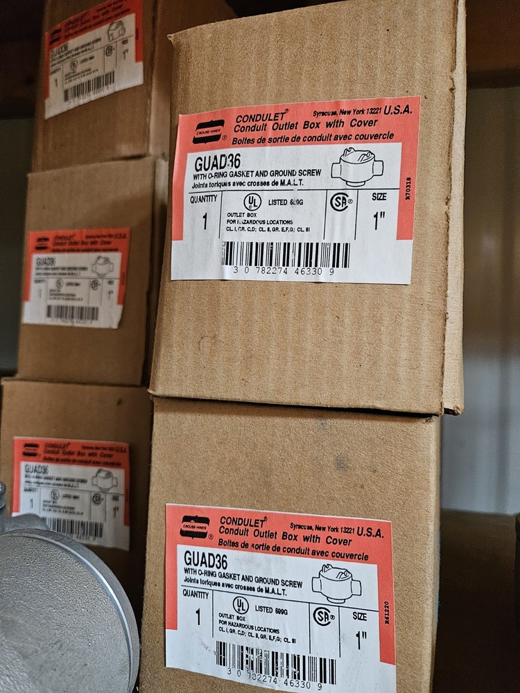 Crouse Hinds GUAD36 explo proof box 3/lot                                   '