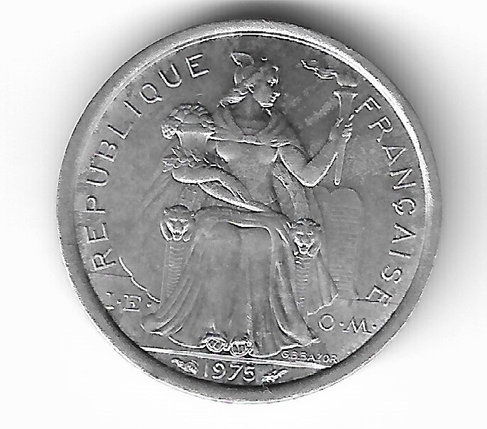 French Polynesia 1 Franc 1975 KM# 11
